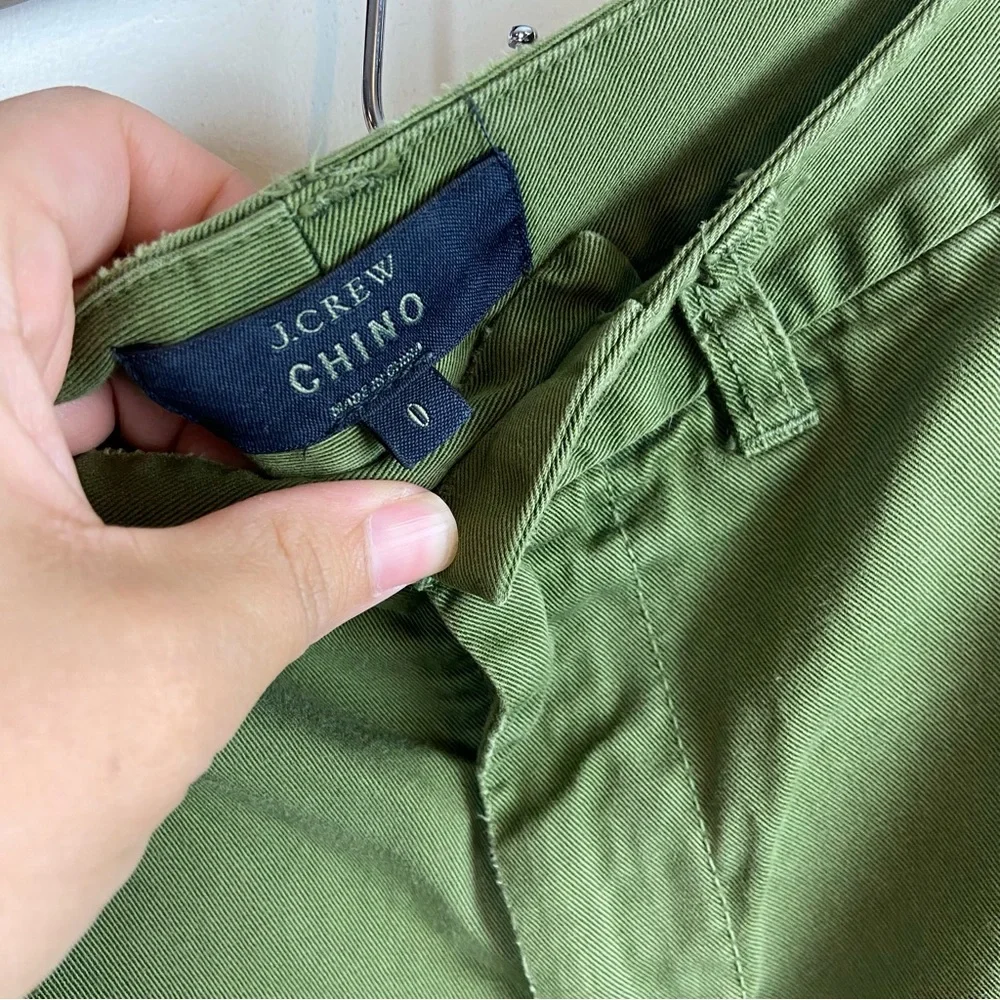 J Crew Olive Green Chinos Pants Preppy Academia Business Casual Office Size 0‎